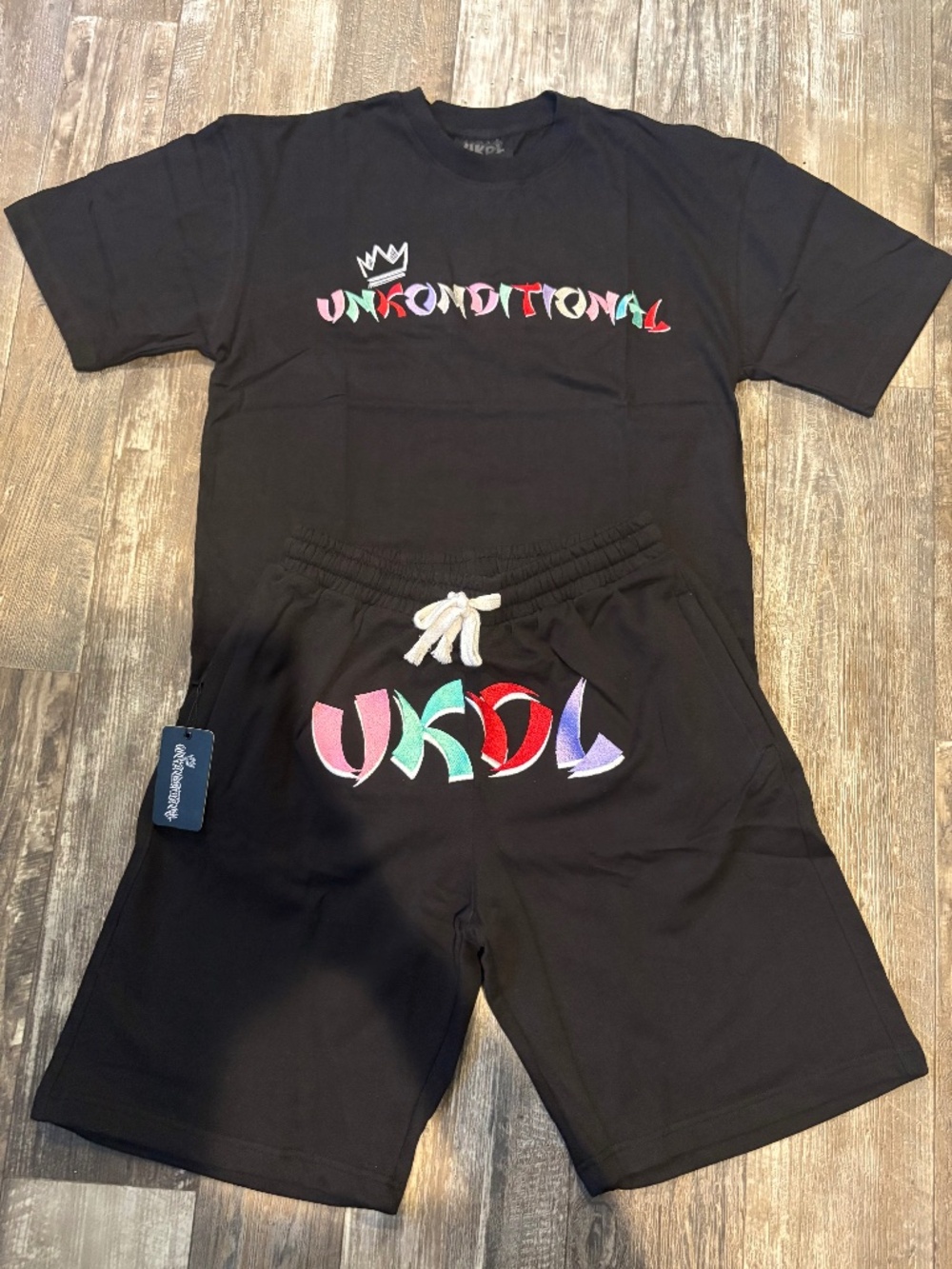 Unkonditional “Play” Large Relaxed Streetwear Set (Black / Multi)